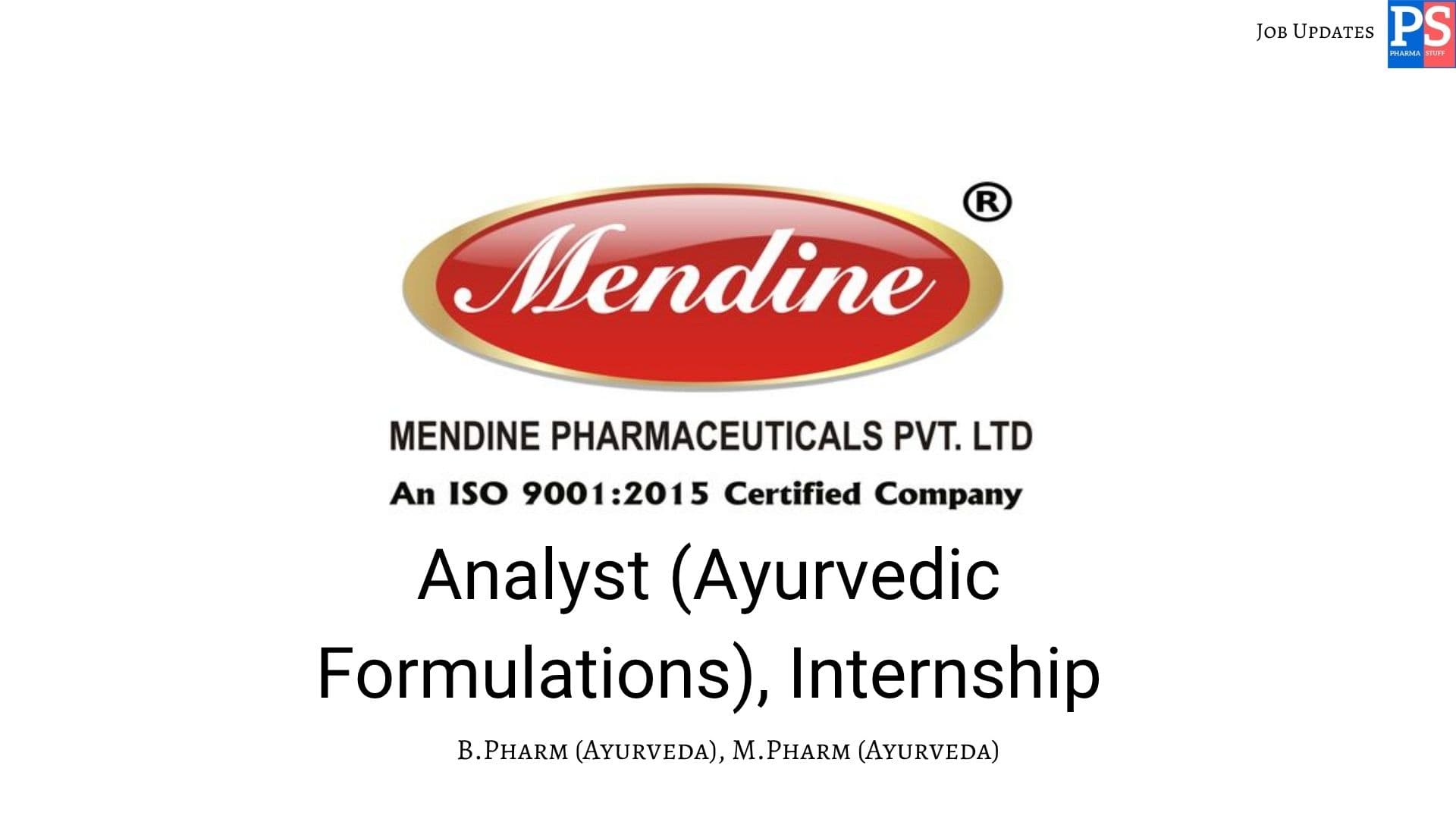 Mendine Hiring Analyst Ayurvedic Formulations Internship 1