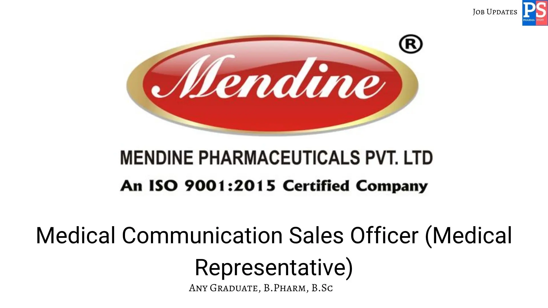 Mendine Hiring Medical Representative