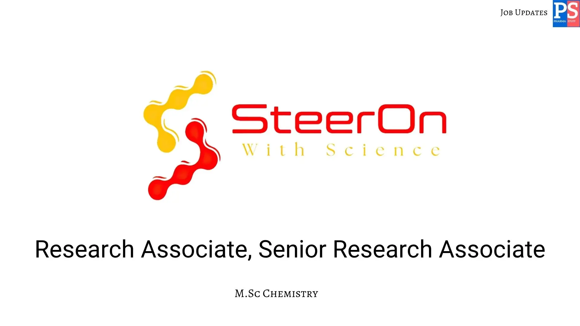 Steeron Hiring Chemists – Research Associate Senior
