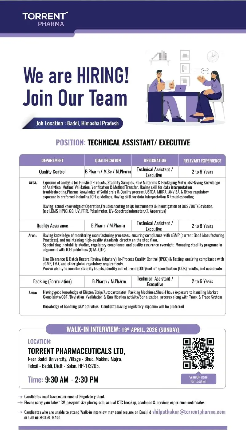 Torrent walk-in QC, QA & Packing 3 Torrent walk-in QC, QA & Packing