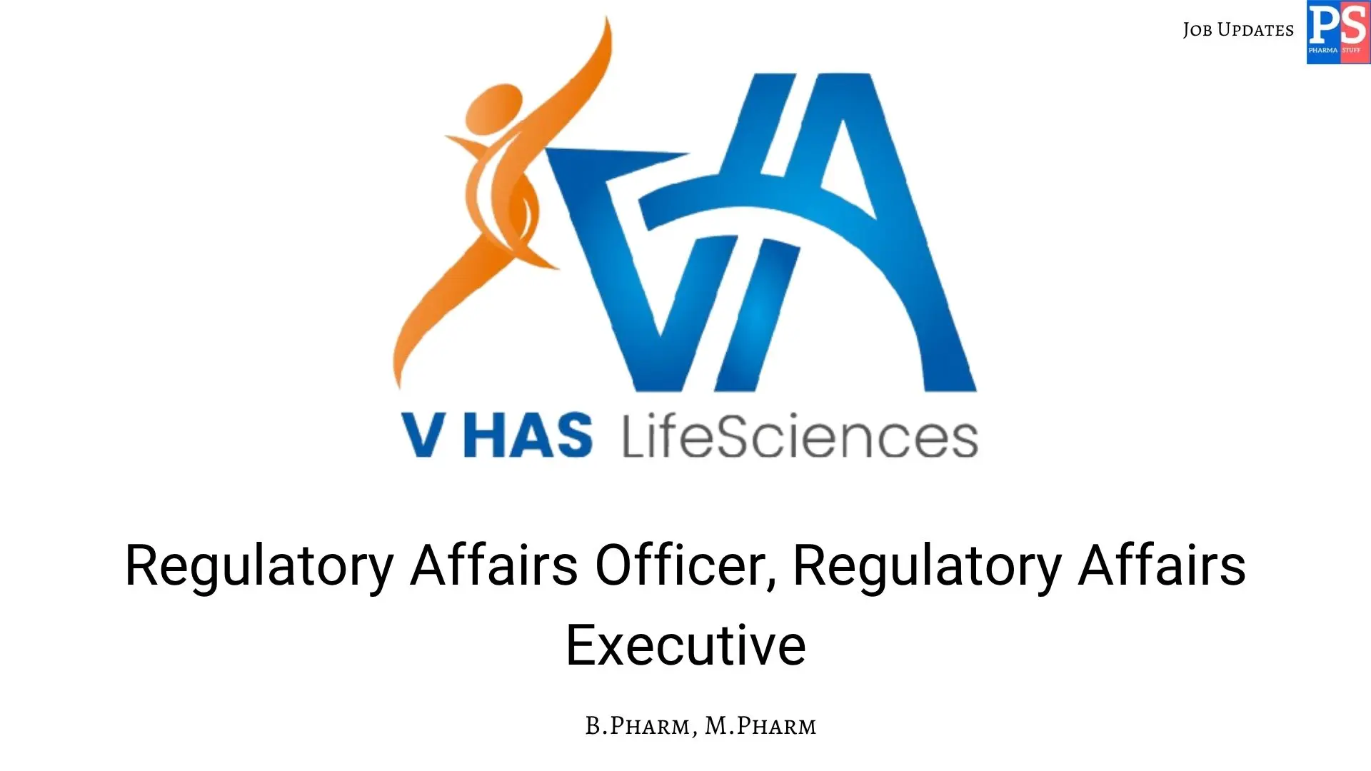 Viharsh Hiring Regulatory Affairs Officer