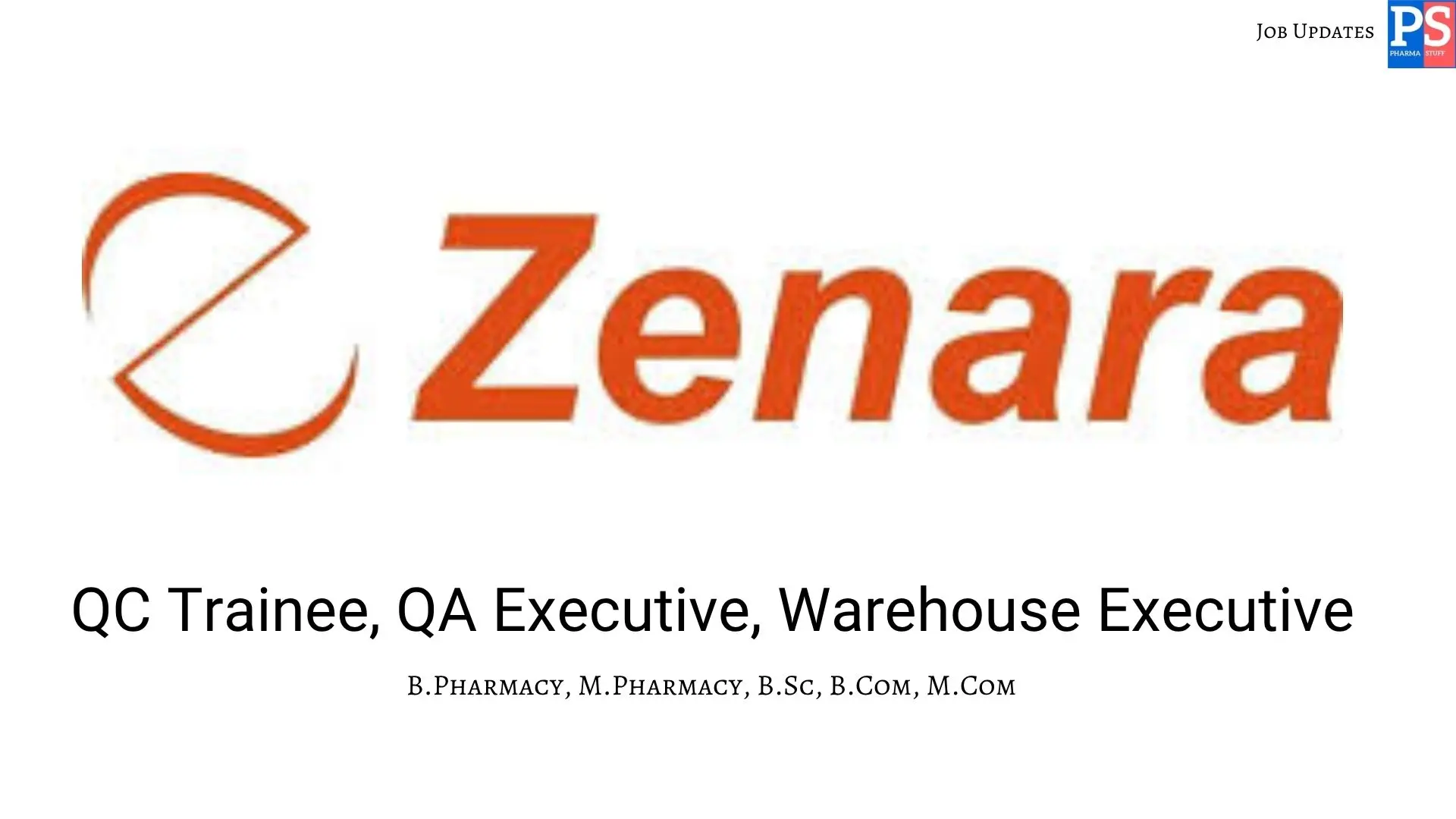 Zenara Walk In QC QA Warehouse