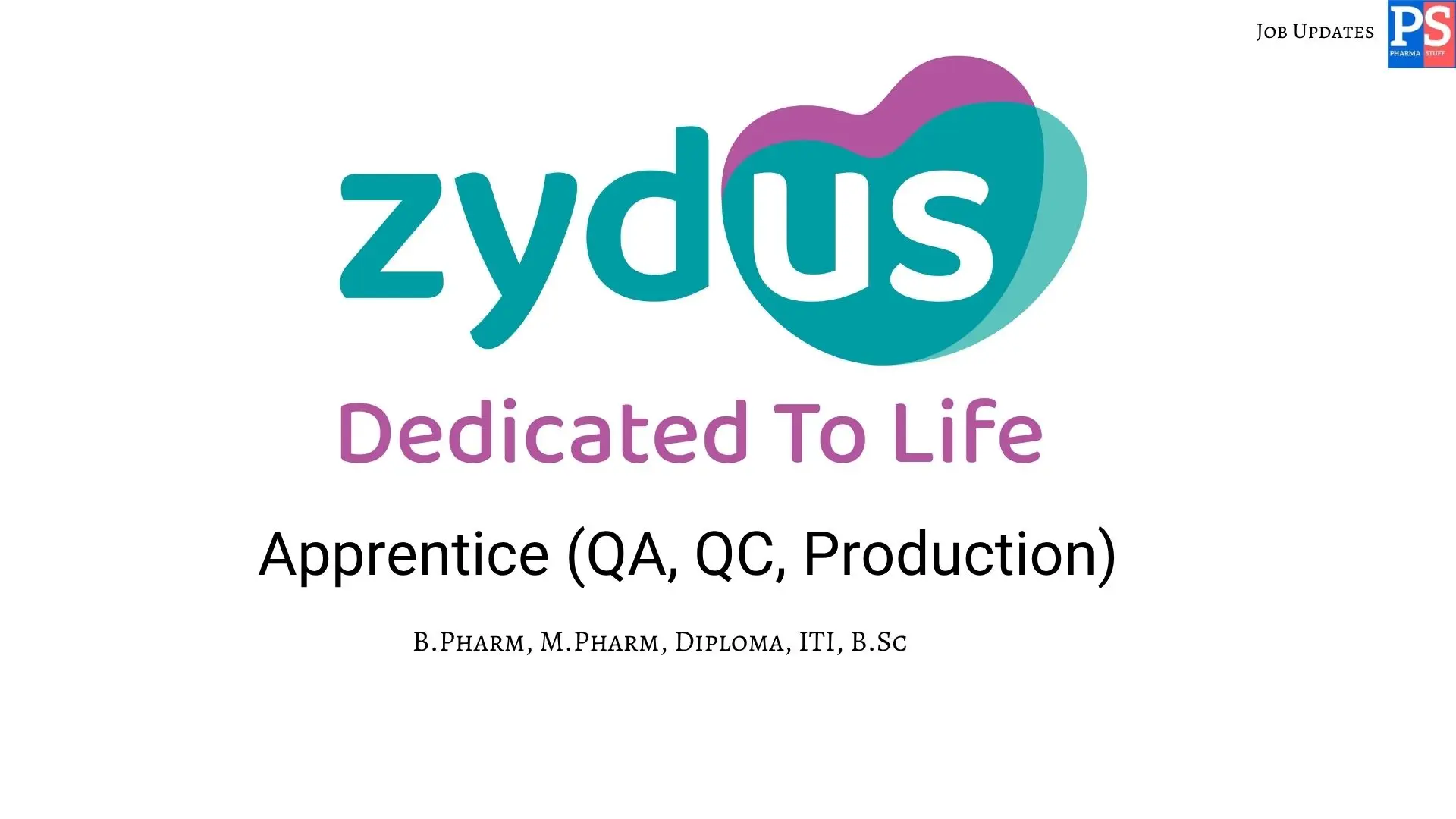 Zydus Hiring QA QC Production