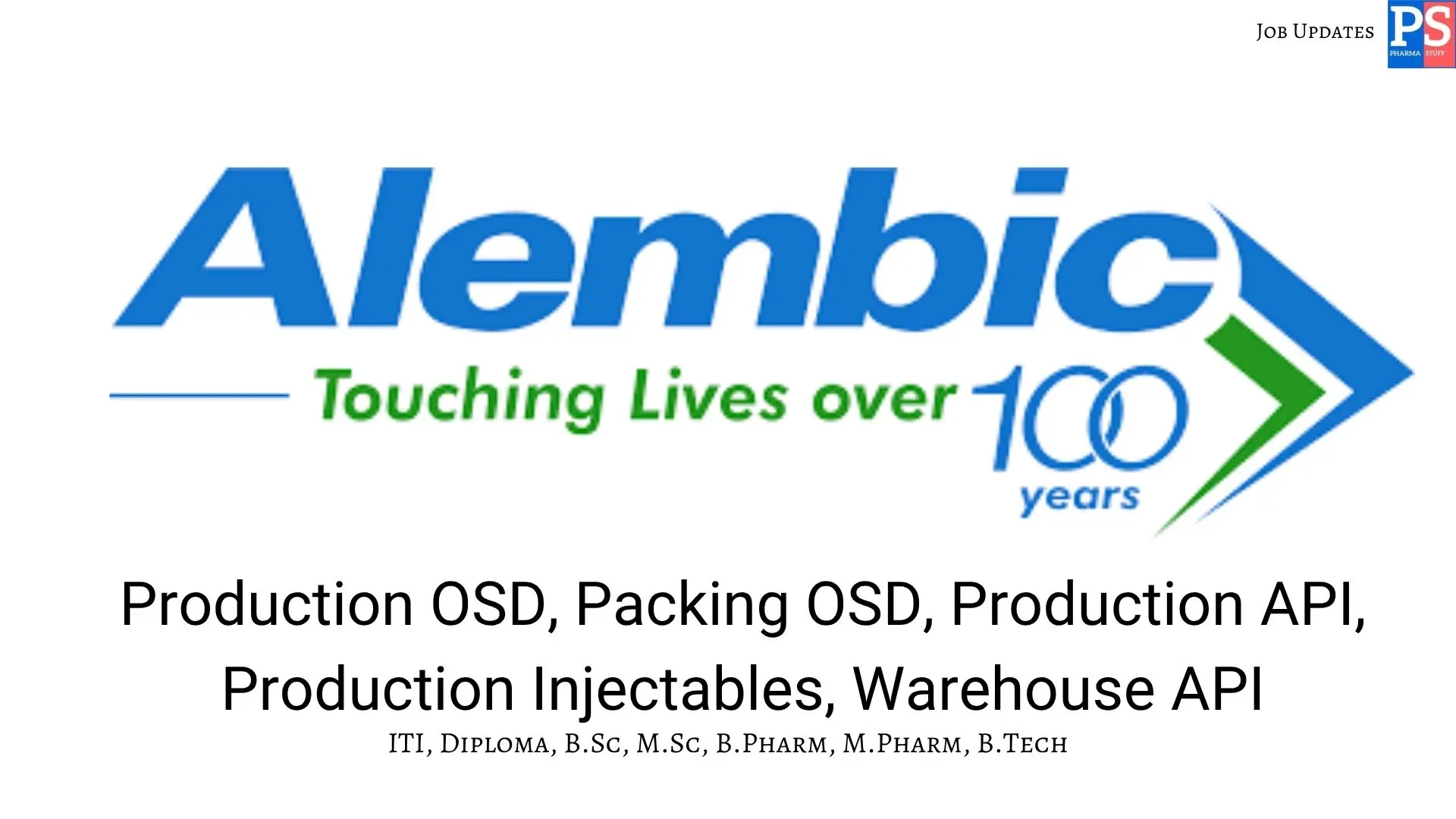 Alembic Walk In Production Packing API Injectables Warehouse