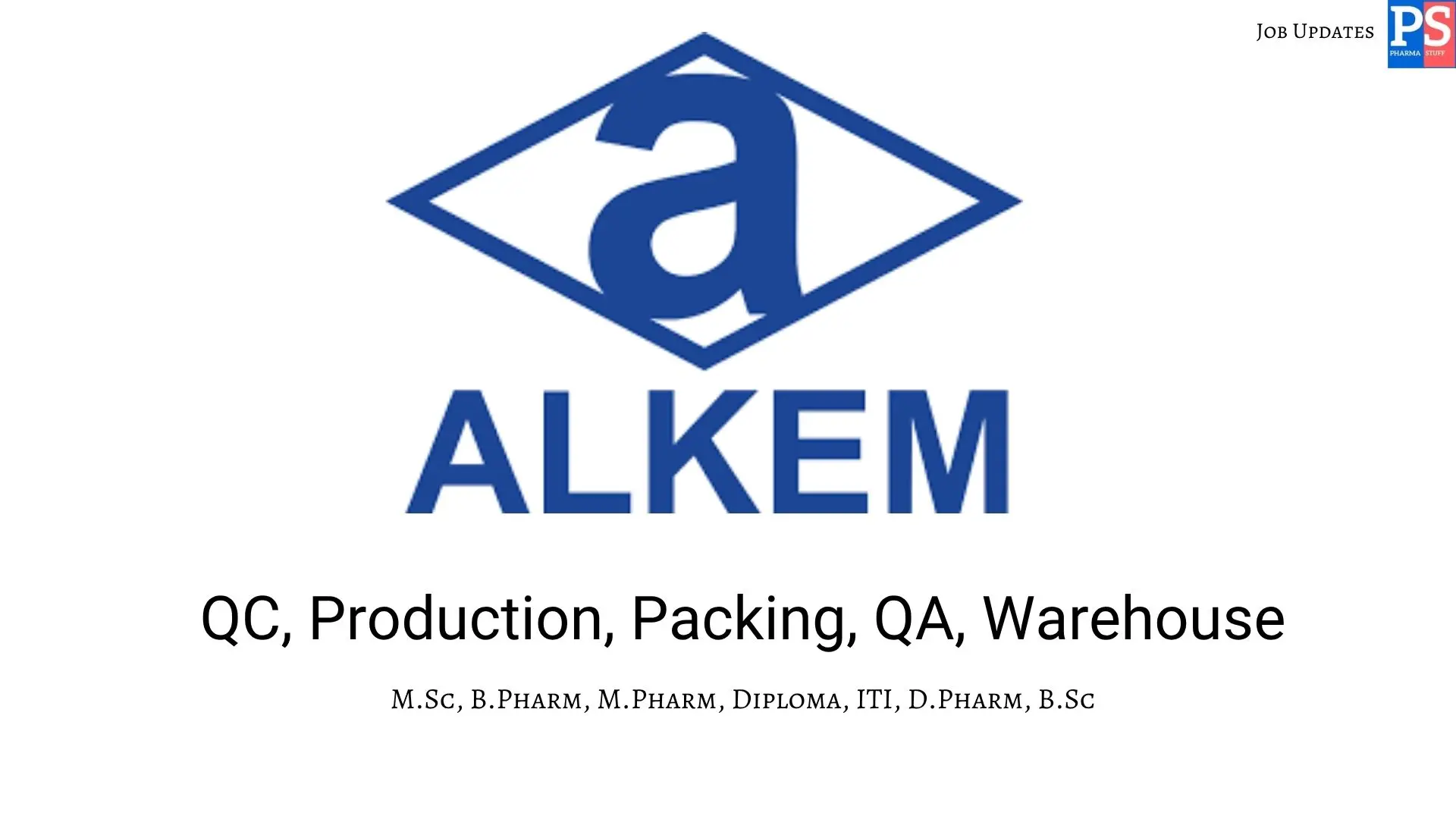 Alkem walk in QC Production QA Warehouse