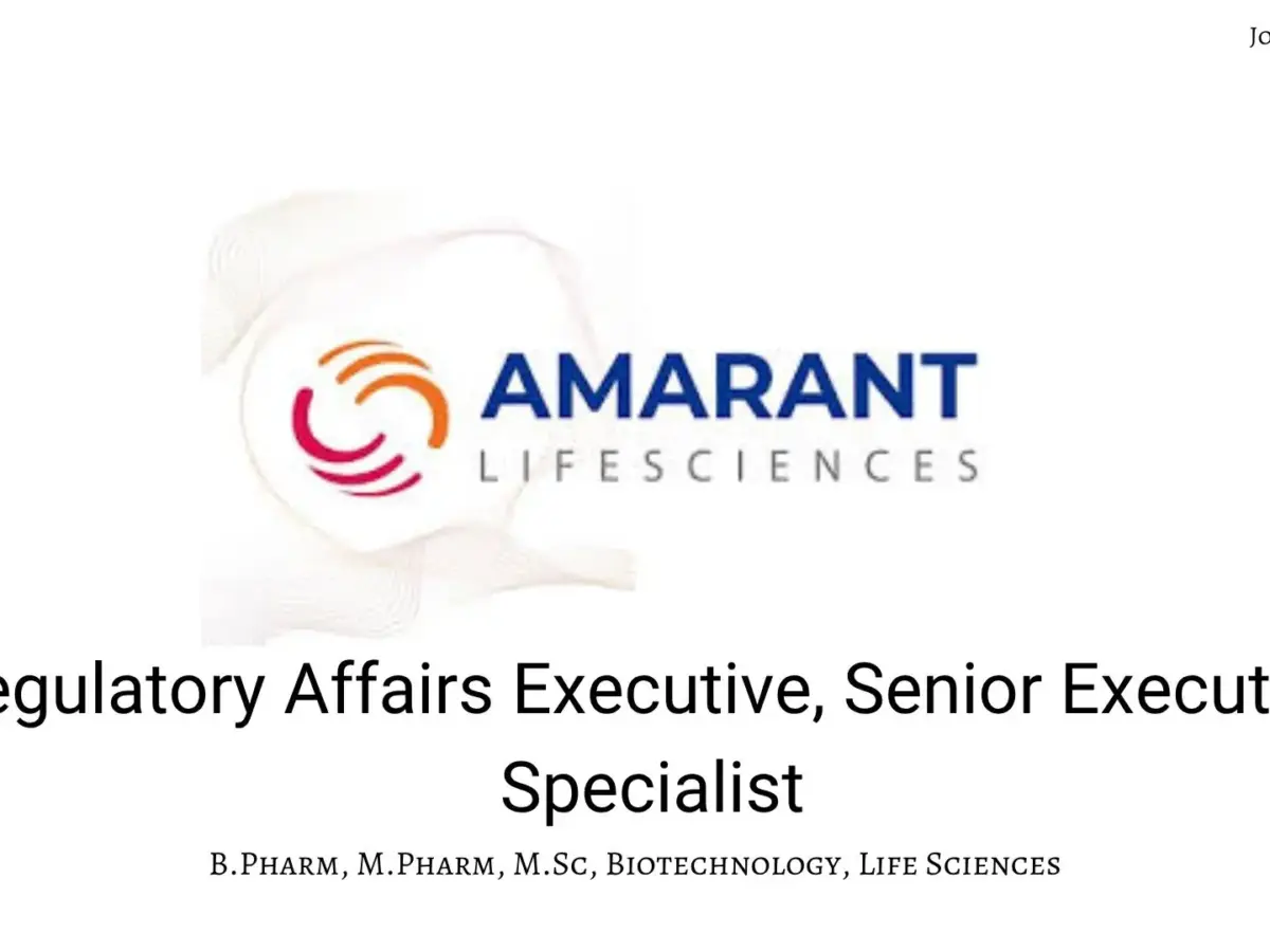 Amarant Hiring Regulatory Affairs