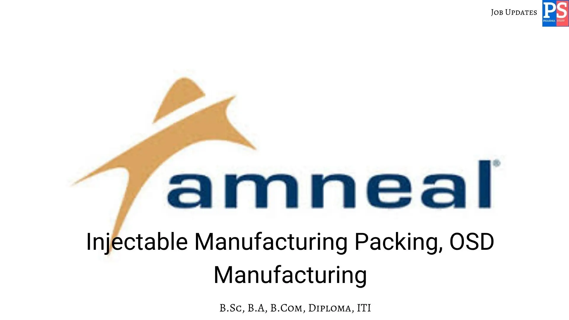 Amneal walk in Injectable Manufacturing Packing OSD Manufacturing