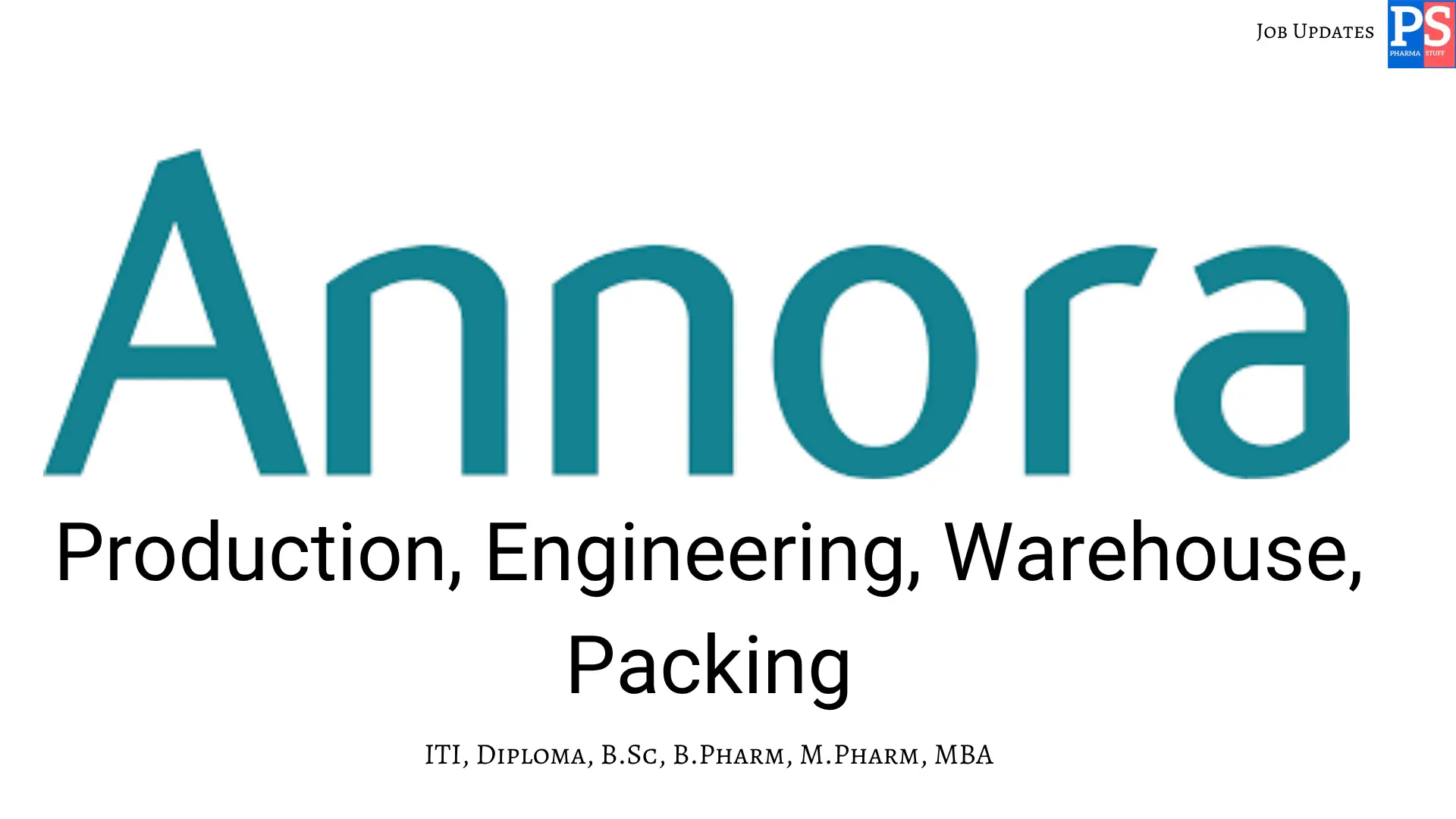 Annora walk in Production Engineering Warehouse Packing