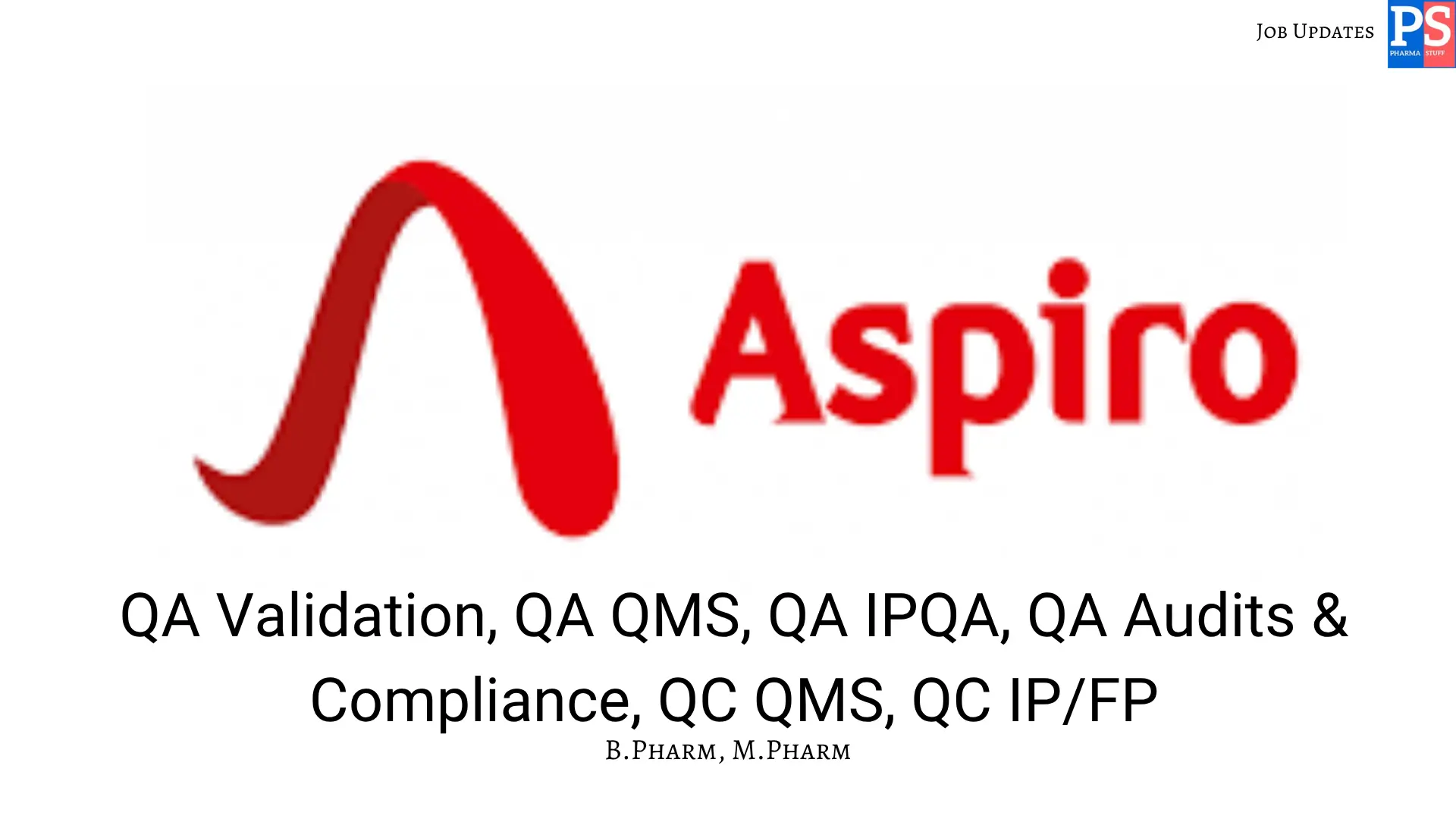 Aspiro Walk In QA and QC