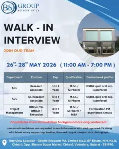 BS Group walk-in ADL and Project Management