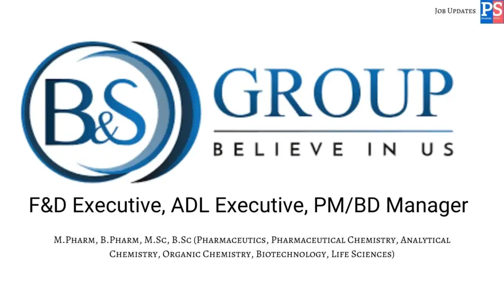 B&S Group, walk-in F&D Executive, ADL Executive, PM/BD Manager
