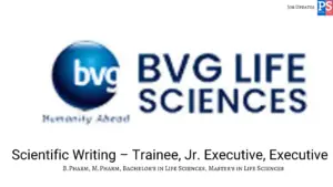 BVG Hiring Scientific Writing