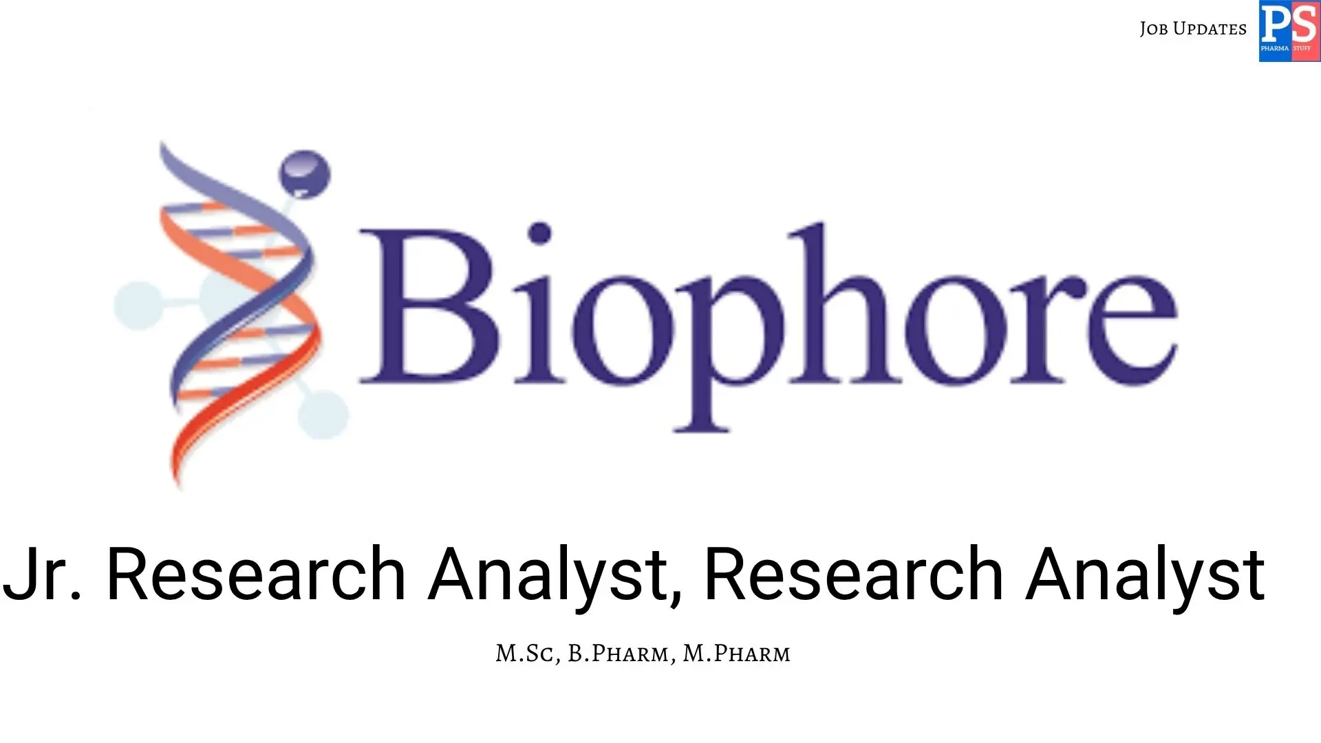 Biophore walk in Analytical Research Development
