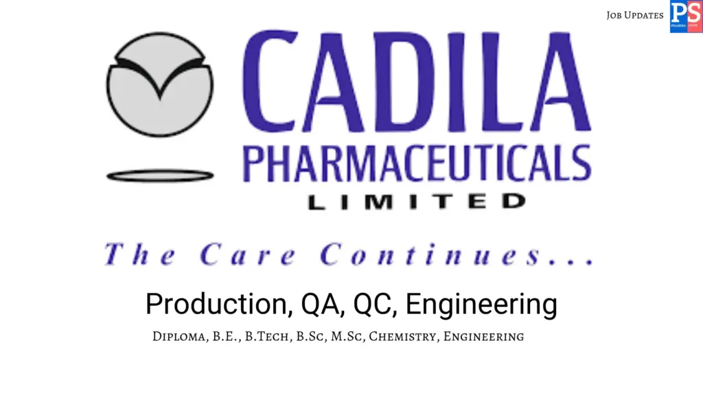 Cadila Walk-In QA QC Production
