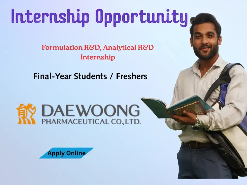 Daewoong MPharm Internship Hyderabad