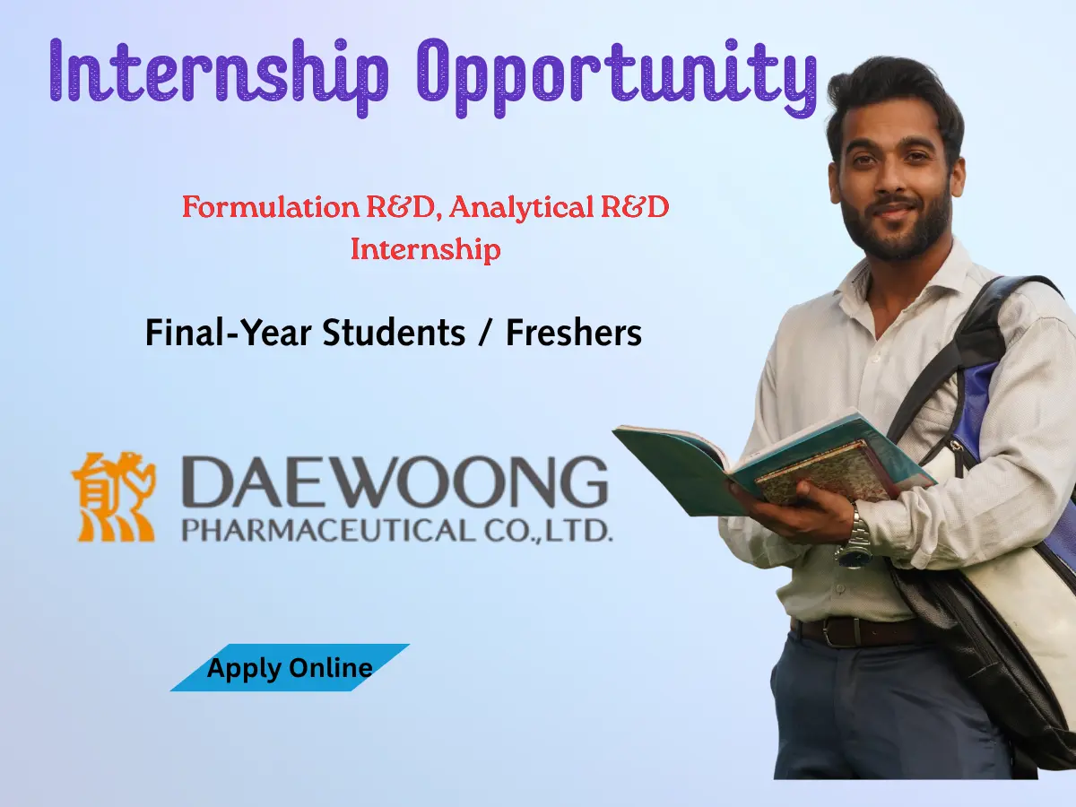 Daewoong MPharm Internship Hyderabad