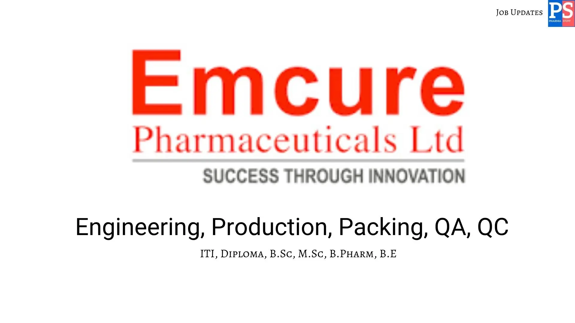 Emcure walk in QA QC Production Packing Engineering 1 1
