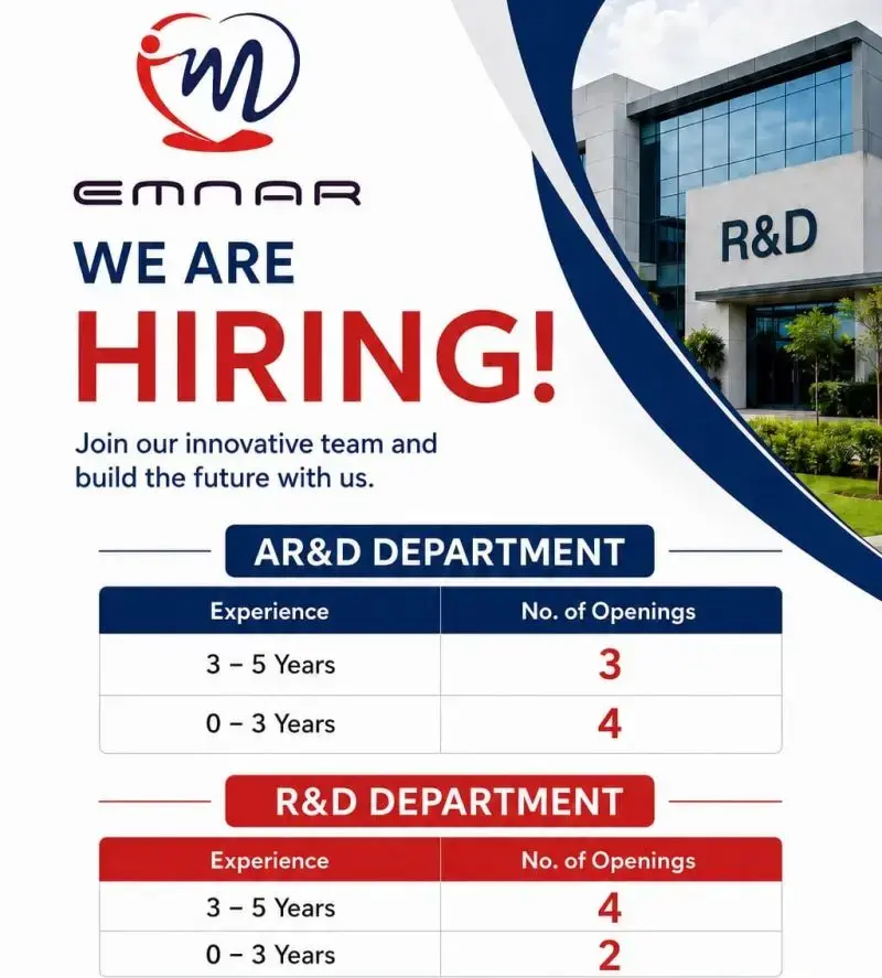 Emnar Pharma Pvt Ltd Hiring for ARD and RD Departments in Hyderabad e1779797858568