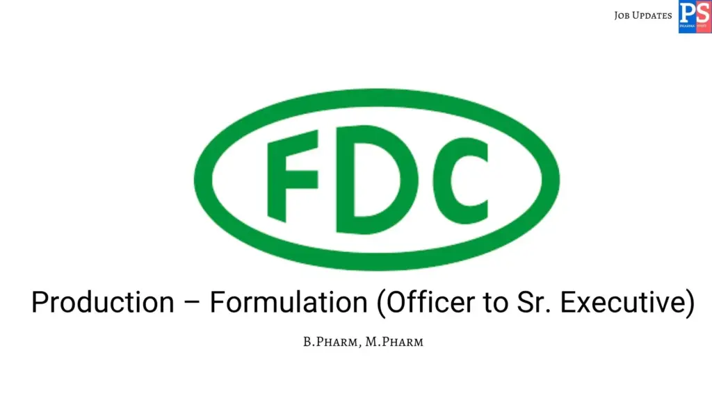 FDC walk-in Production Formulation
