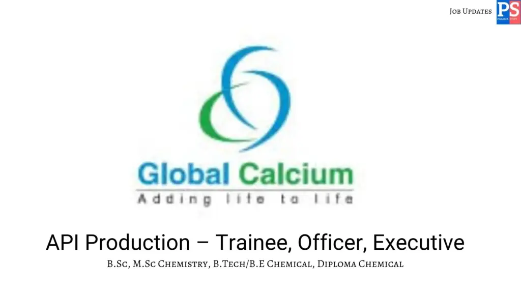 Global Calcium walk-in API Production