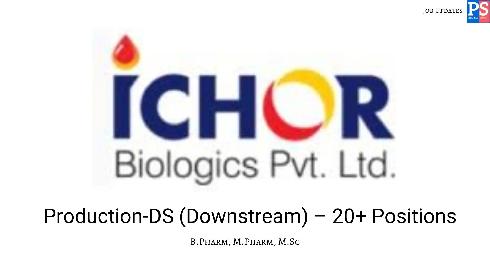 Ichor Biologics walk in Production DS