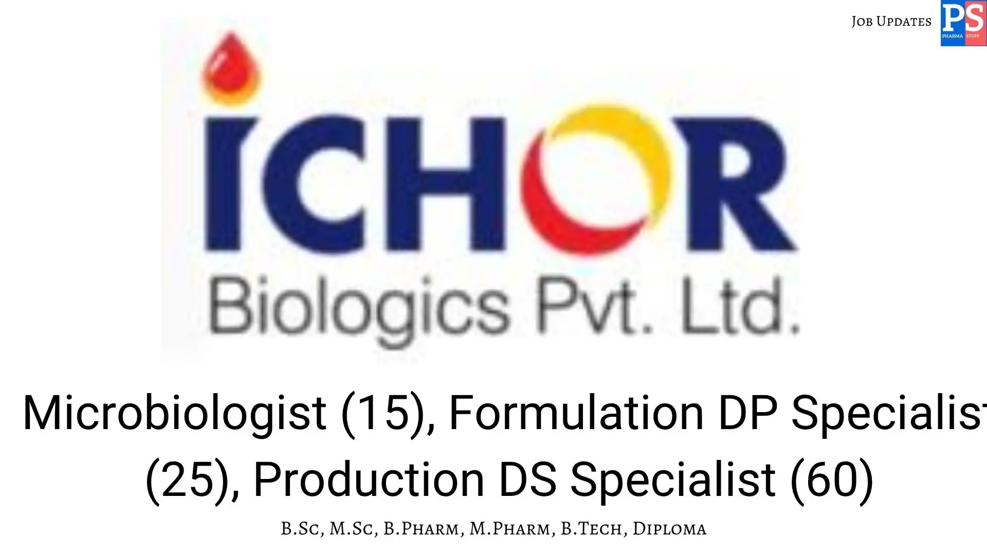 Ichor walk in Production DS Formulation DP Microbiology