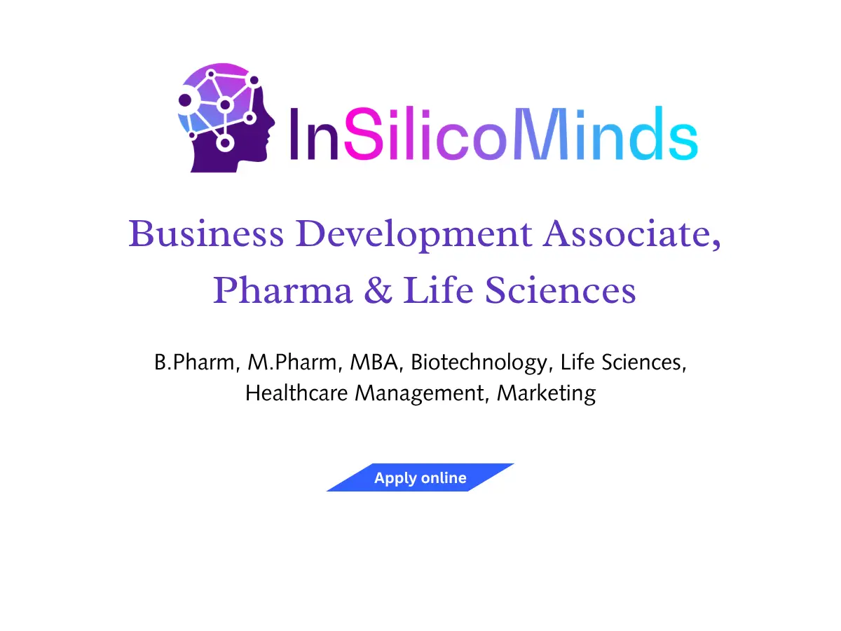 InSilicoMinds Hiring Business Development Associate Pharma Life Sciences Jobs