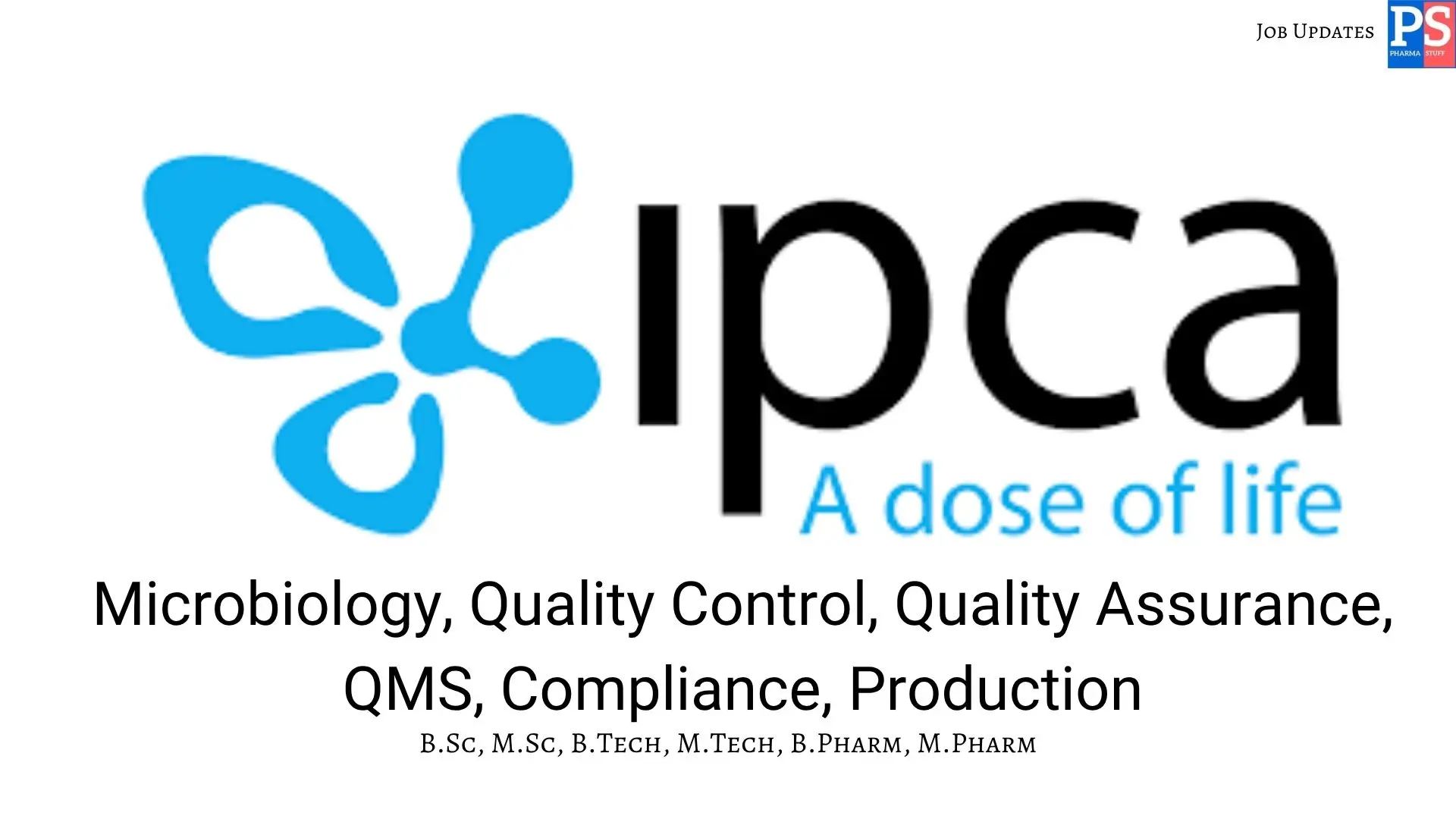 Ipca Walk In QA QC Production 2