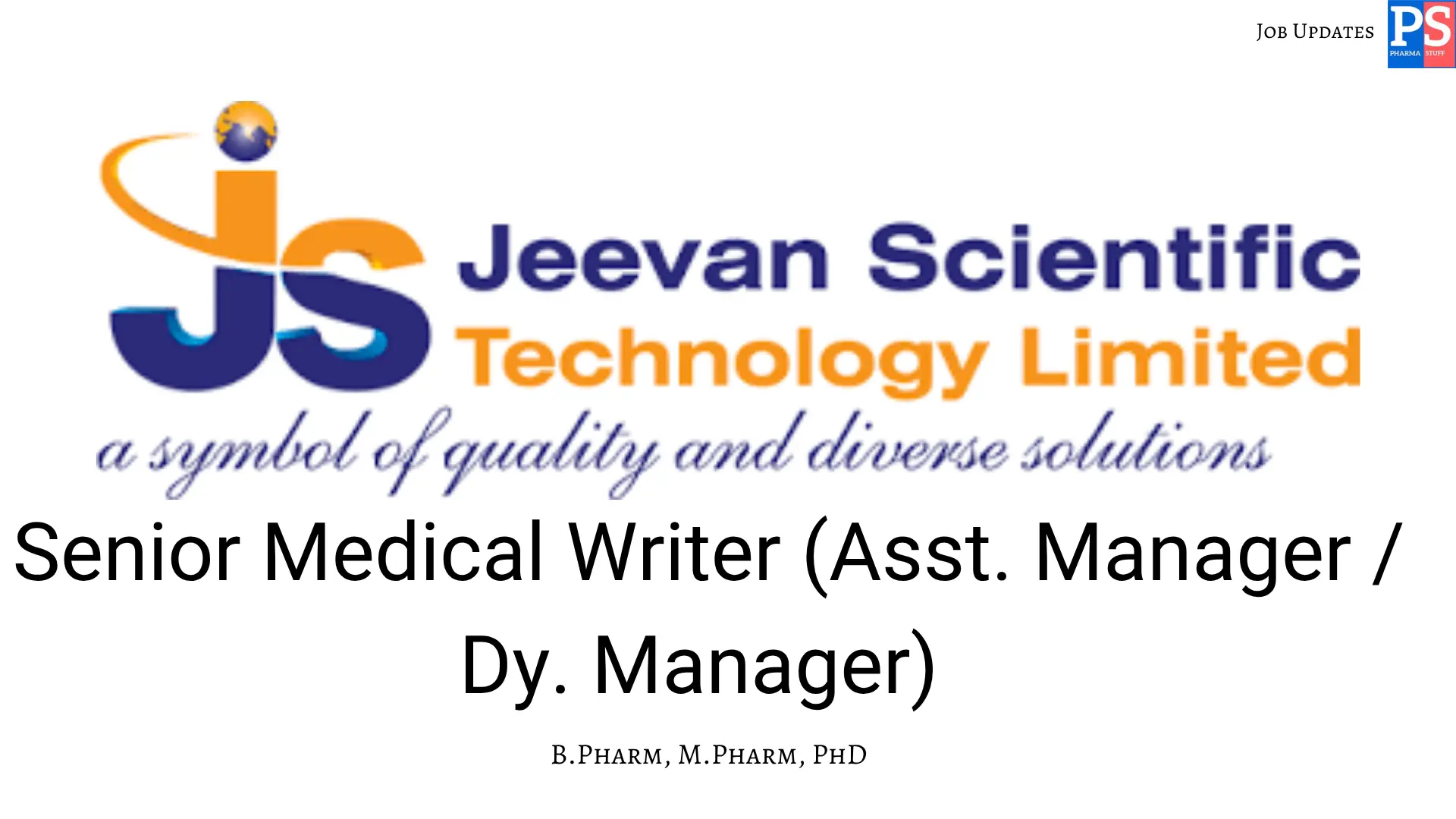 Jeevan Scientific Hiring Senior Medical Writer