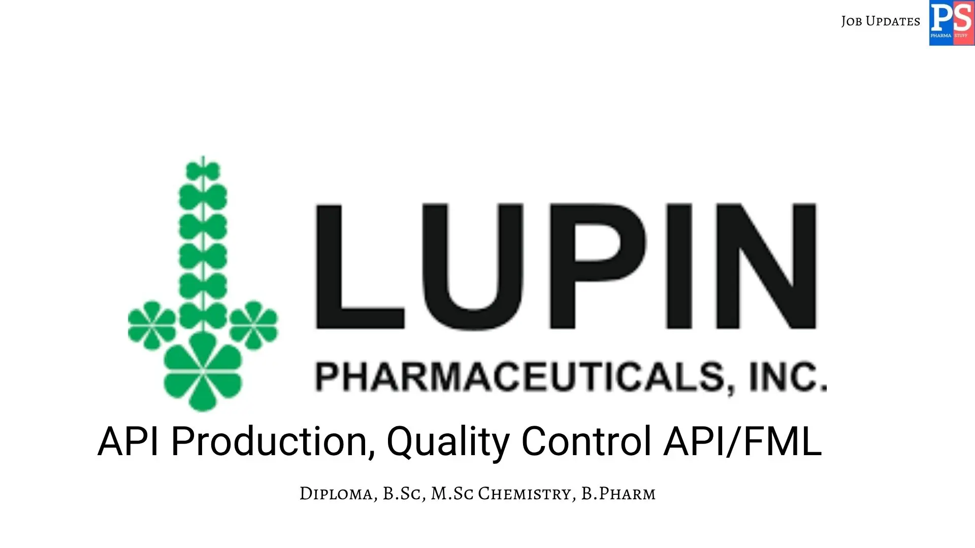 Lupin walk in API Production QC