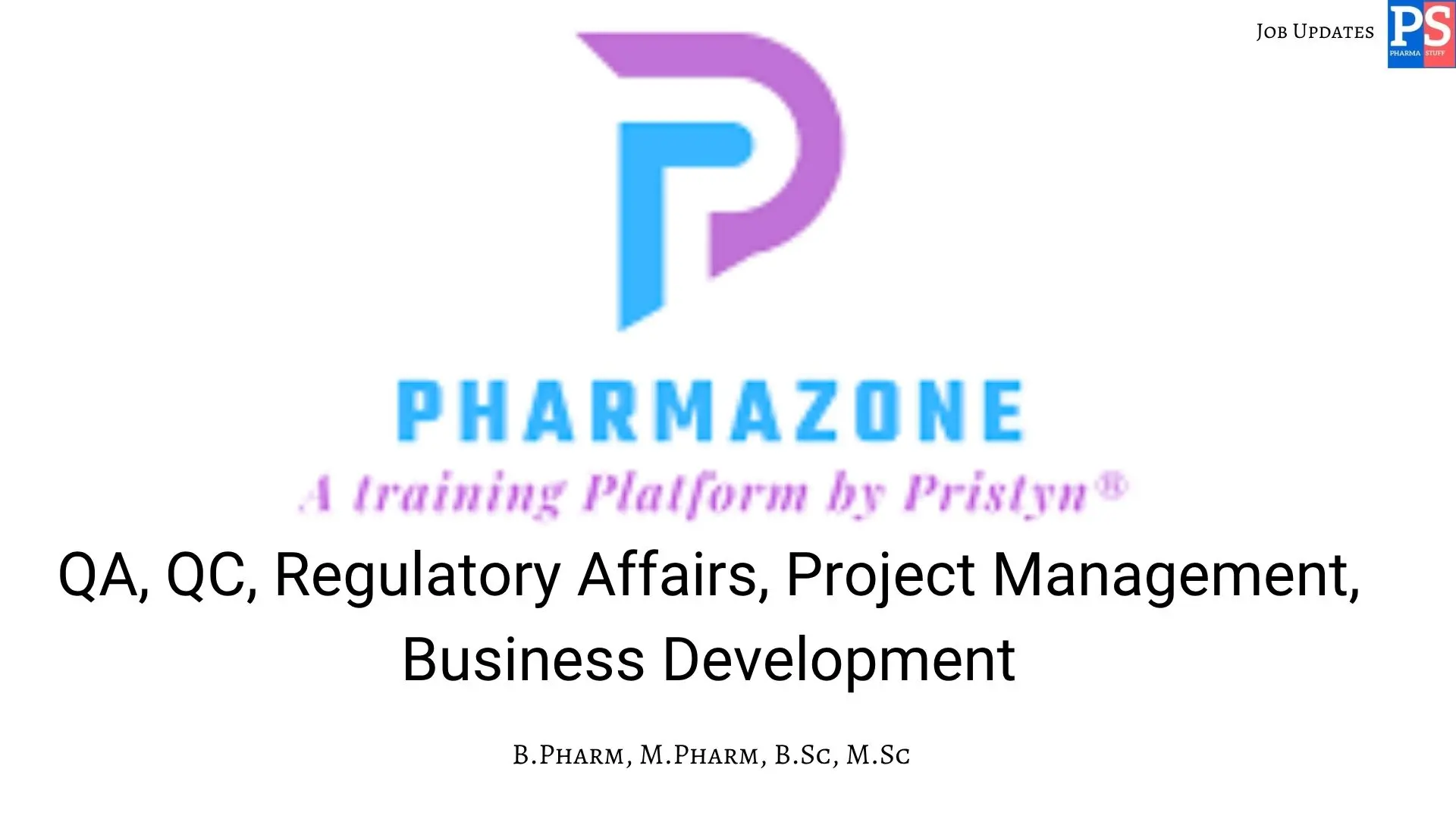 Pharmazone Walk In QA QC RA Project Manager