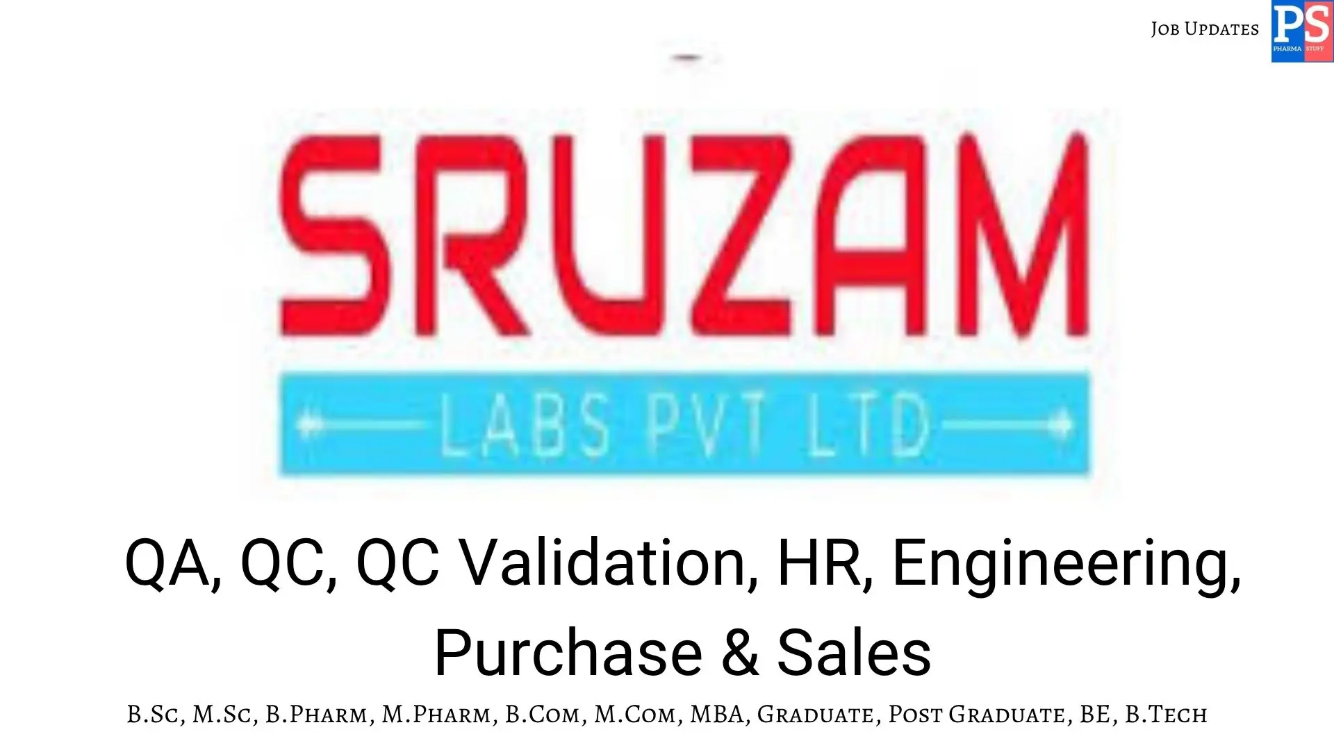 Sruzam Hiring QA QC HR