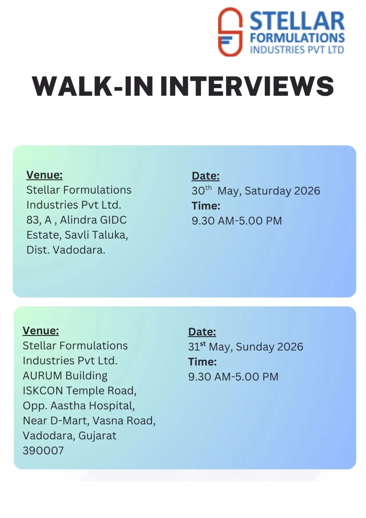 Stellar walk-in Production, QA, QC, ADL, IPQA, Engineering 3 Stellar walk-in Production, QA, QC, ADL, IPQA, Engineering