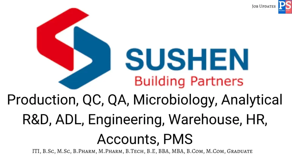 Sushen walk-in QA, QC, Production, Microbiology, Engineering and Warehouse.