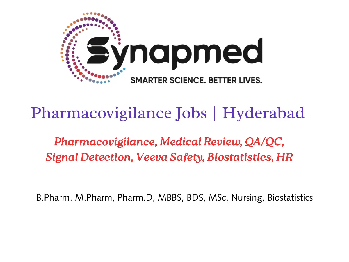 Synapmed Pharmacovigilance Jobs | Hyderabad