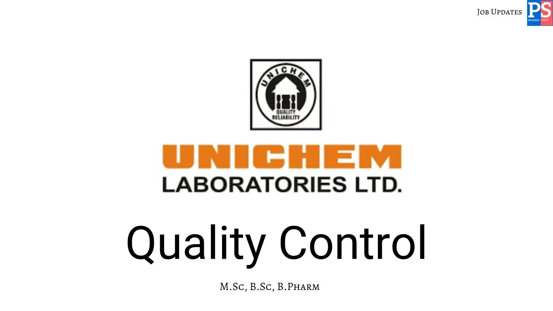 Unichem Walk In Quality Control 1