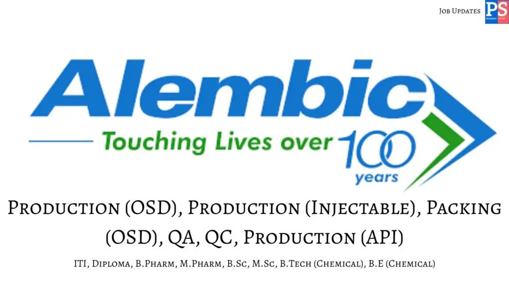 Alembic Walk-In Production, QA, QC, Injectable and API