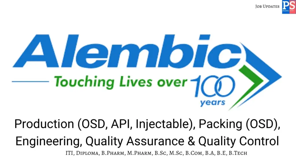 Alembic Walk-In Production, QA, QC, Packing & Engineering