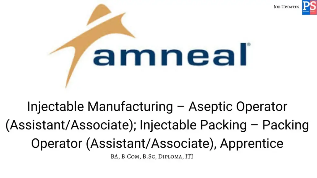 Amneal walk-in Operators & Apprentices