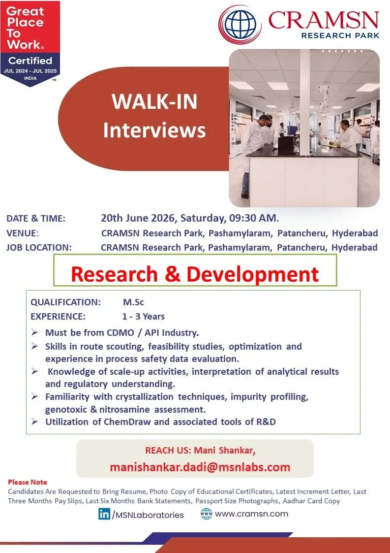 CRAMSN walk-in Research & Development 3 CRAMSN walk-in Research & Development