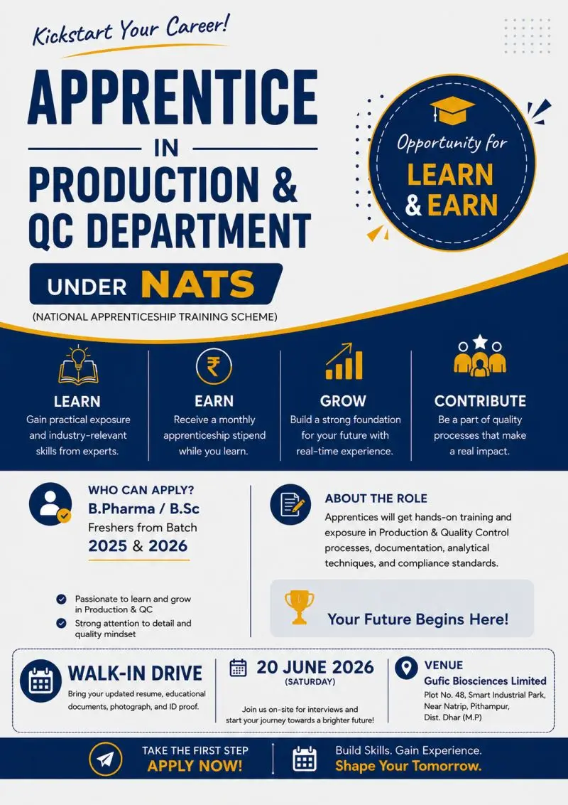 Gufic Walk-In Production & QC Apprentices 3 Gufic Walk-In Production & QC Apprentices