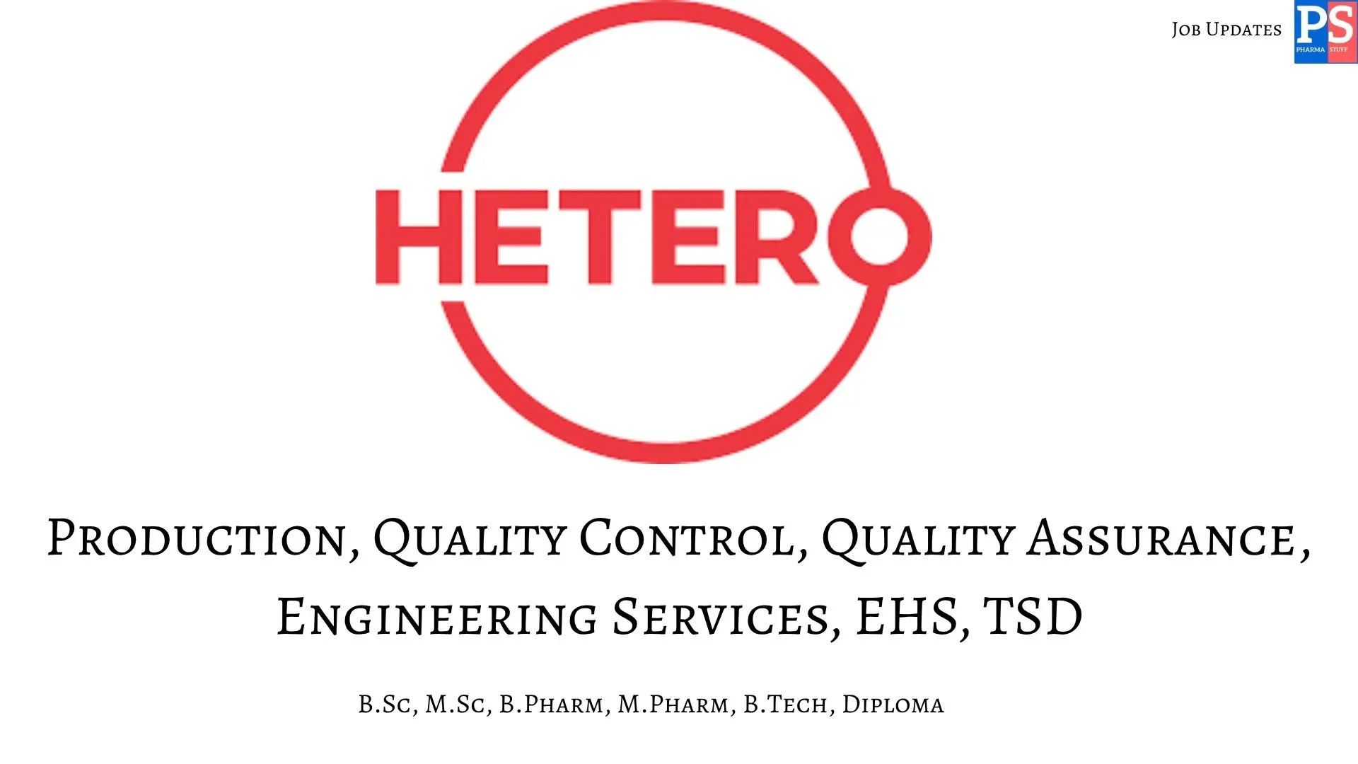 Pharma Jobs, Biotech Jobs, Clinical Research, Pharmacovigilance Jobs 22 HeteHetero Walk In Production QA QC Engineering EHS and TSDro Walk In Production QA and QC