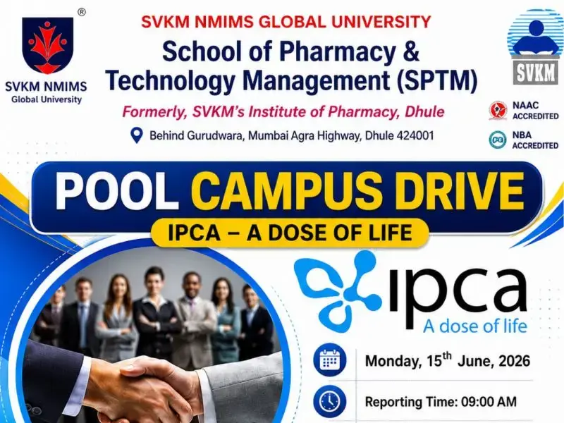 Pharma Biotech Job search & Career 17 IPCA Laboratories Pool Campus Drive 2026 Freshers e1780894789337