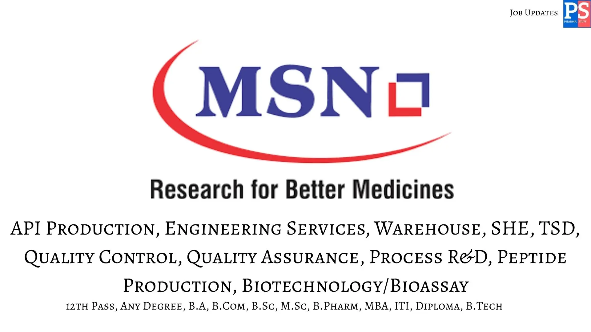 Pharma Jobs, Biotech Jobs, Clinical Research, Pharmacovigilance Jobs 4 MSN Walk In API Production QC QA RD and Engineering