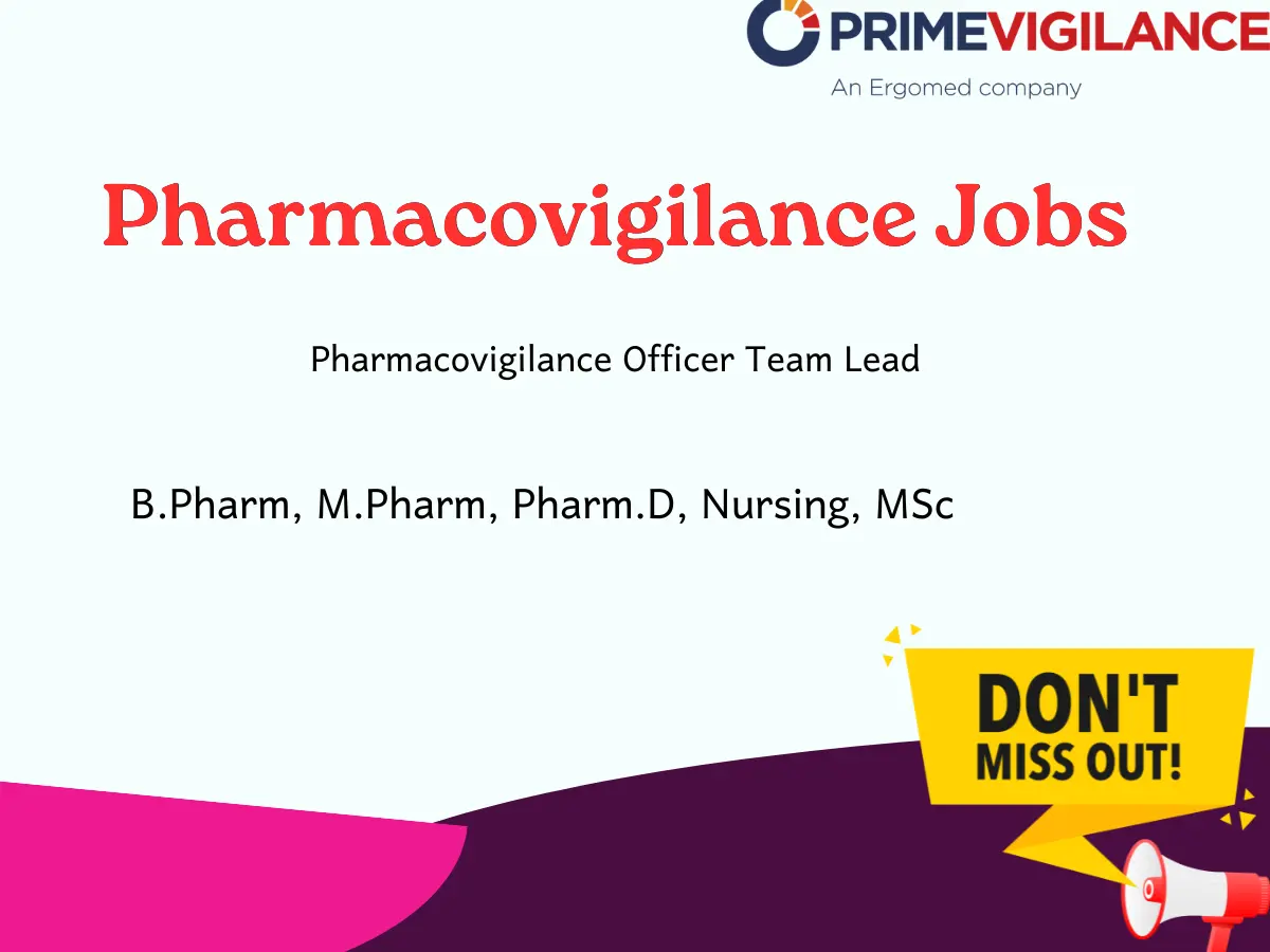 PrimeVigilance Hiring Pharmacovigilance Officer Team Lead