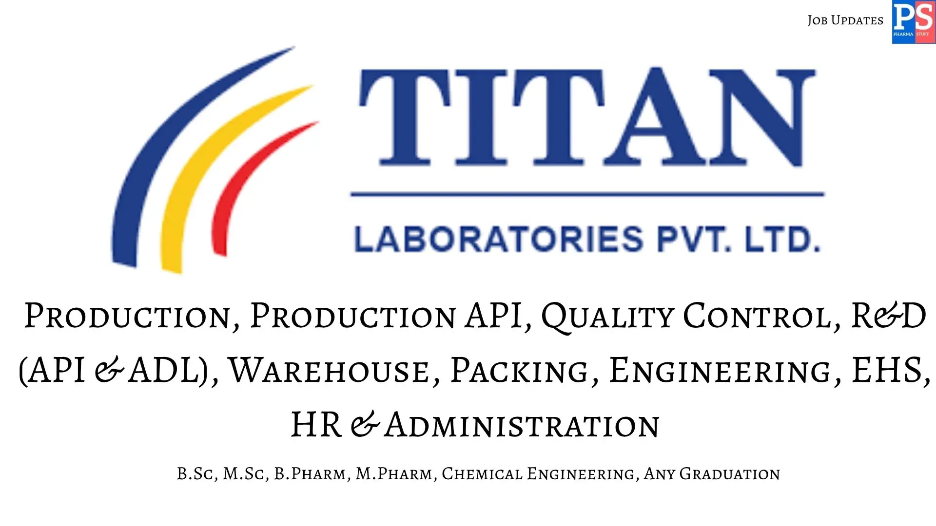 Titan Pharma walk in Production QC RD Warehouse and Engineering