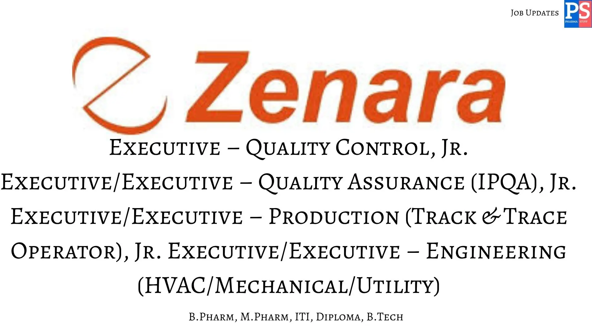 Zenara Walk In QA QC Production and Engineering