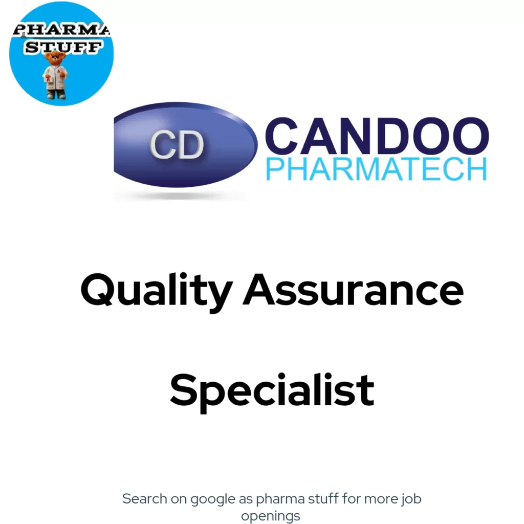 candoo pharma tech looking for quality assurance specialist